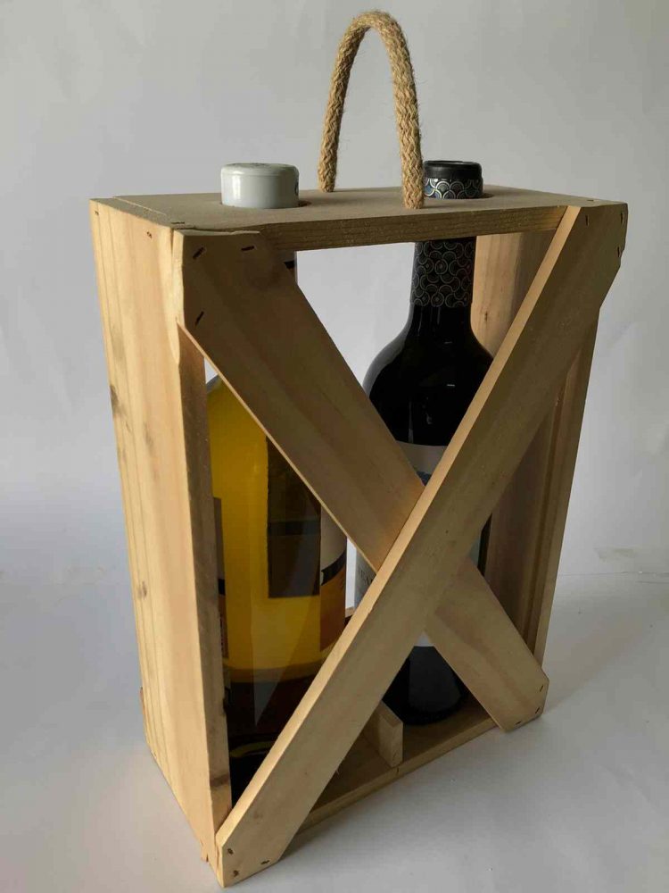 cajas de madera para 2 botellas de vino