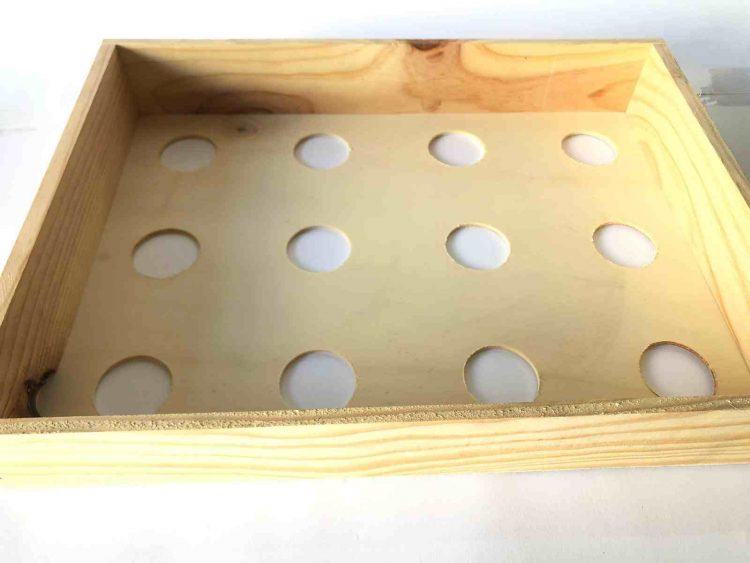 caja de madera para mariscos